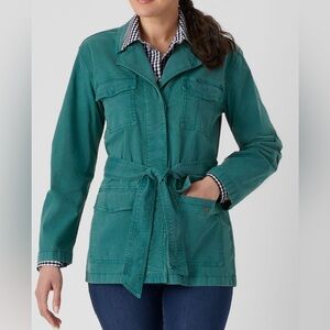 Deluth Trading Co Utility Jacket Teal Green Belted Lightweight Size M NWT